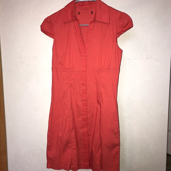 Salmon casual summer belted dress - Picture 3 of 9